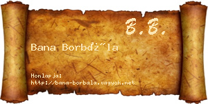 Bana Borbála névjegykártya
